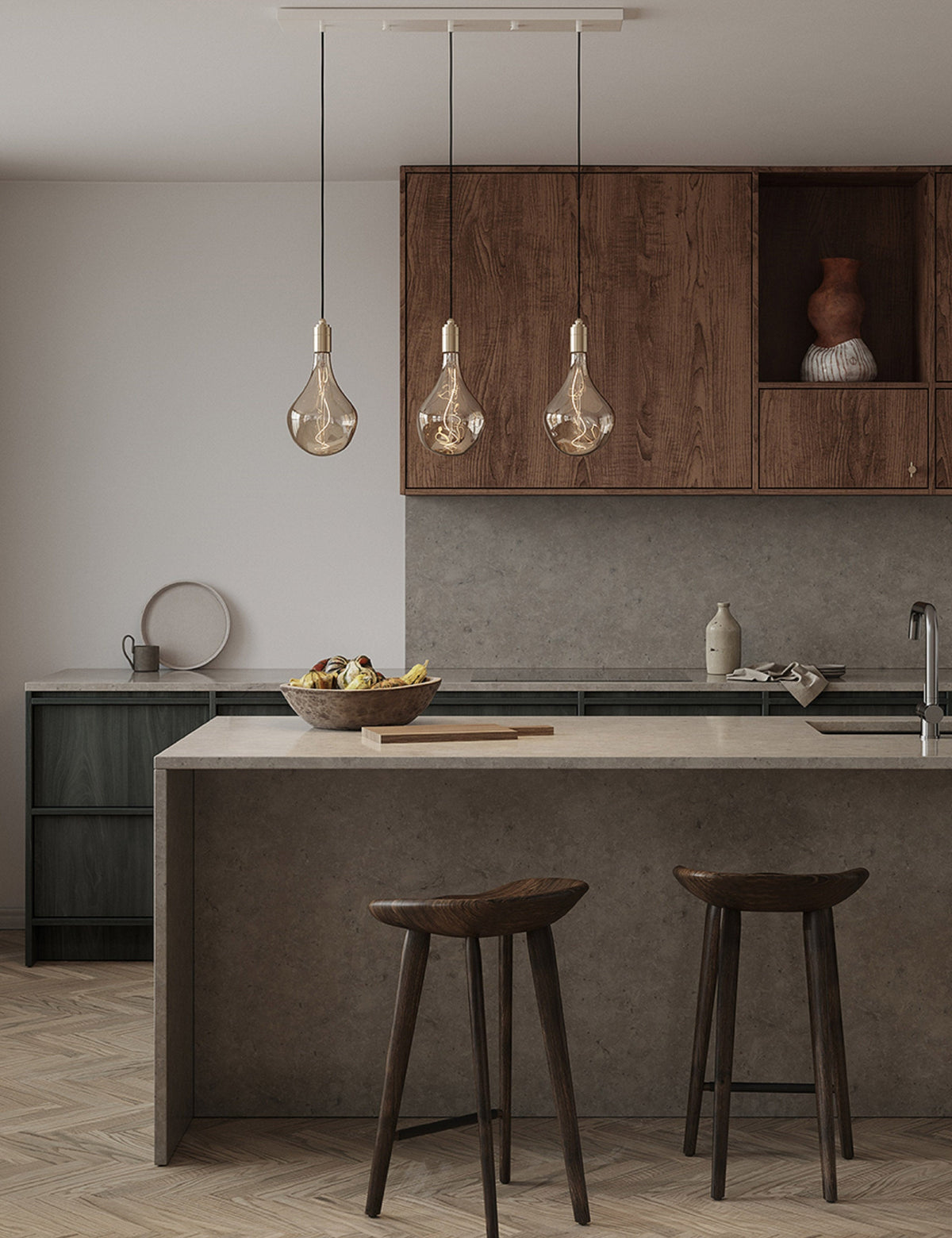 Triple Linear Pendant Light with Voronoi II - Linear Pendant Light